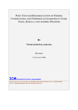 Post-Tsunami Rehabilitation of Fishing Communities and Fisheries Livelihoods in Tamil Nadu, Kerala and Andhra Pradesh
