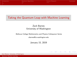 Taking the Quantum Leap with Machine Learning