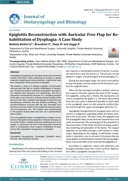 Epiglottis Reconstruction with Auricular Free Flap For