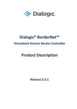 Dialogic® Bordernet™ Product Description