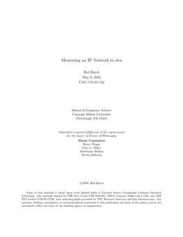 Measuring an IP Network in Situ