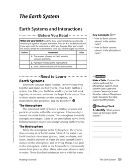 Earth Systems and Interactions