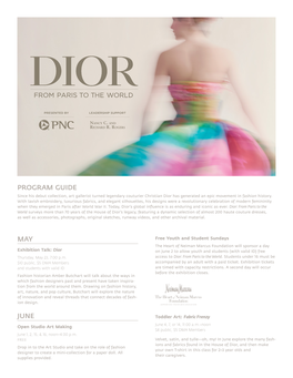 Download the Dior: from Paris to the World Program Guide