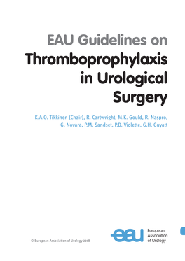 Thromboprophylaxis in Urological Surgery