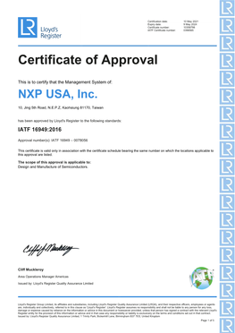 Certificate of Approval