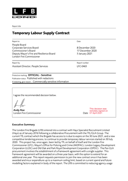 LFC-0465 Temporary Labour Supply Contract