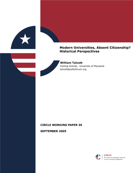 Modern Universities, Absent Citizenship? Historical Perspectives