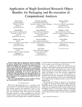 Application of Bagit-Serialized Research Object Bundles for Packaging and Re-Execution of Computational Analyses