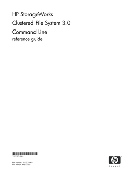 HP Storageworks Clustered File System Command Line Reference