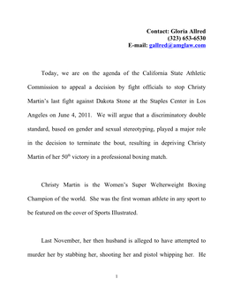 Gloria Allred Statement