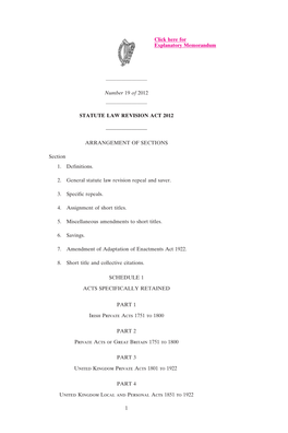 Statute Law Revision Act 2012 ———————— Arran