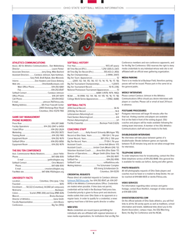 Ohio State Softball Media Information Athletics