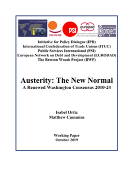 Austerity: the New Normal a Renewed Washington Consensus 2010-24