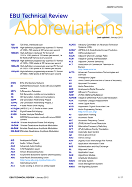 ABBREVIATIONS EBU Technical Review