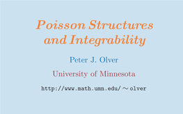 Poisson Structures and Integrability