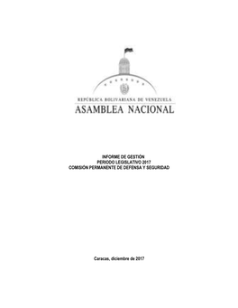 Informe De Gestión Comisión Permanente De Defensa Y Seguridad