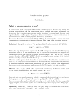 Pseudorandom Graphs