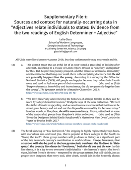 Adjectives Relate Individuals to States: Evidence from the Two Readings of English Determiner + Adjective”