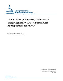 DOE's Office of Electricity Delivery and Energy Reliability