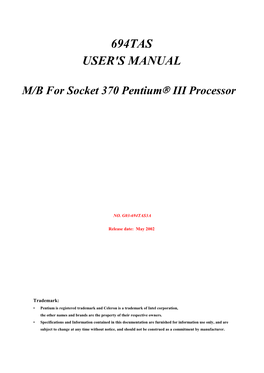 694Tas User's Manual