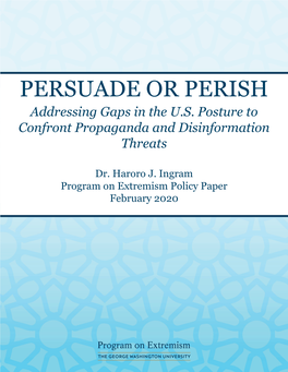 PERSUADE OR PERISH Addressing Gaps in the U.S