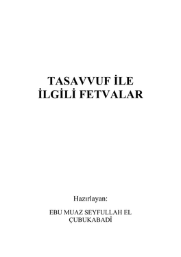 Tasavvuf Ile Ilgili Fetvalar