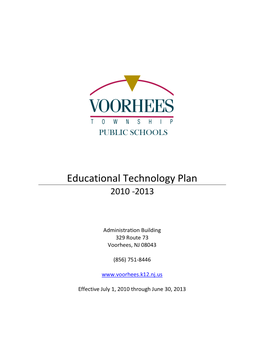 Educational Technology Plan 2010 -2013