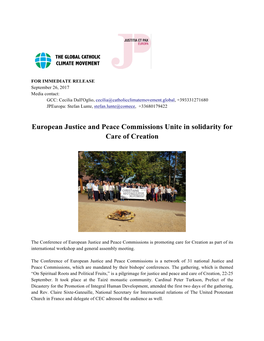 European Justice and Peace Commissions Unite in Solidarity for Care of Creation