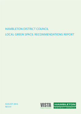 Hambleton District Council Local Green Space: Recommendations Report