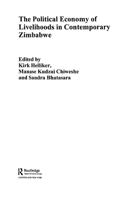 The Political Economy of Livelihoods in Contemporary Zimbabwe Edited