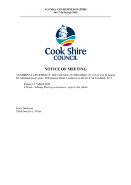 Cook Shire Council Agenda