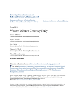 Western Woburn Greenway Study Jennifer H