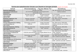 Schule Infoveranstaltung Tag Der Offenen Tür Anmeldung Probeunterricht, 14.05. – 16.05.2019