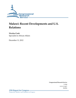 Malawi: Recent Developments and U.S