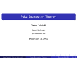 Polya Enumeration Theorem