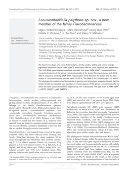 Leeuwenhoekiella Palythoae Sp. Nov., a New Member of the Family Flavobacteriaceae