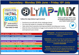 Secondary - Monday 29Th June – Friday 10 July