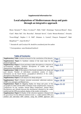 Local Adaptations of Mediterranean Sheep and Goats Through an Integrative Approach