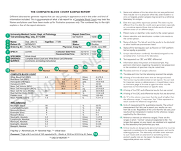 The Complete Blood Count Sample Report 1