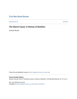 The Slave's Cause: a History of Abolition