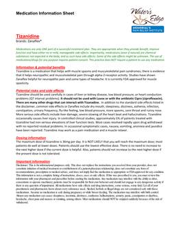 Tizanidine Brands: Zanaflex®