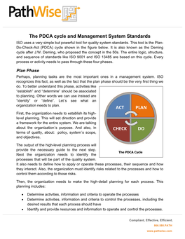 White Paper the PDCA Cycle and Management System Standards