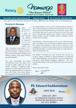 Save the Date PE: Edward Kaddumukasa 2015-2016