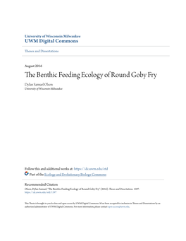 The Benthic Feeding Ecology of Round Goby Fry Dylan Samuel Olson University of Wisconsin-Milwaukee