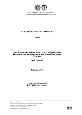 Are Fairtrade Prices Fair? an Analysis of the Distribution of Returns in the Swedish Coffee Market