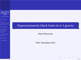 Hypersymmetric Black Holes in 2+1 Gravity