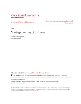 Making Company of Darkness Joshua Evan Borgmann Iowa State University