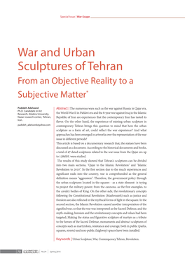 War and Urban Sculptures of Tehran from an Objective Reality to a Subjective Matter*