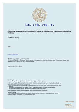 Collective Agreements. a Comparative Study of Swedish and Vietnamese Labour Law Systems