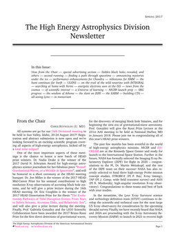 The High Energy Astrophysics Division Newsletter